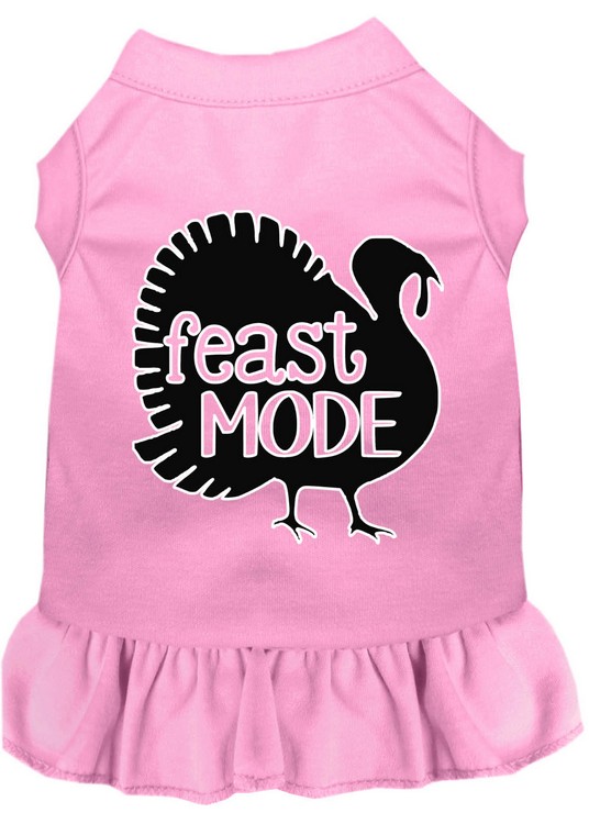 Feast Mode Screen Print Dog Dress Light Pink 4X